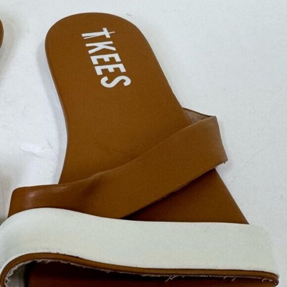 TKEES NEW Kat Strap Leather Sandals Flats Comfort Slides Mules Minimal Neutral 7 - Picture 12 of 13